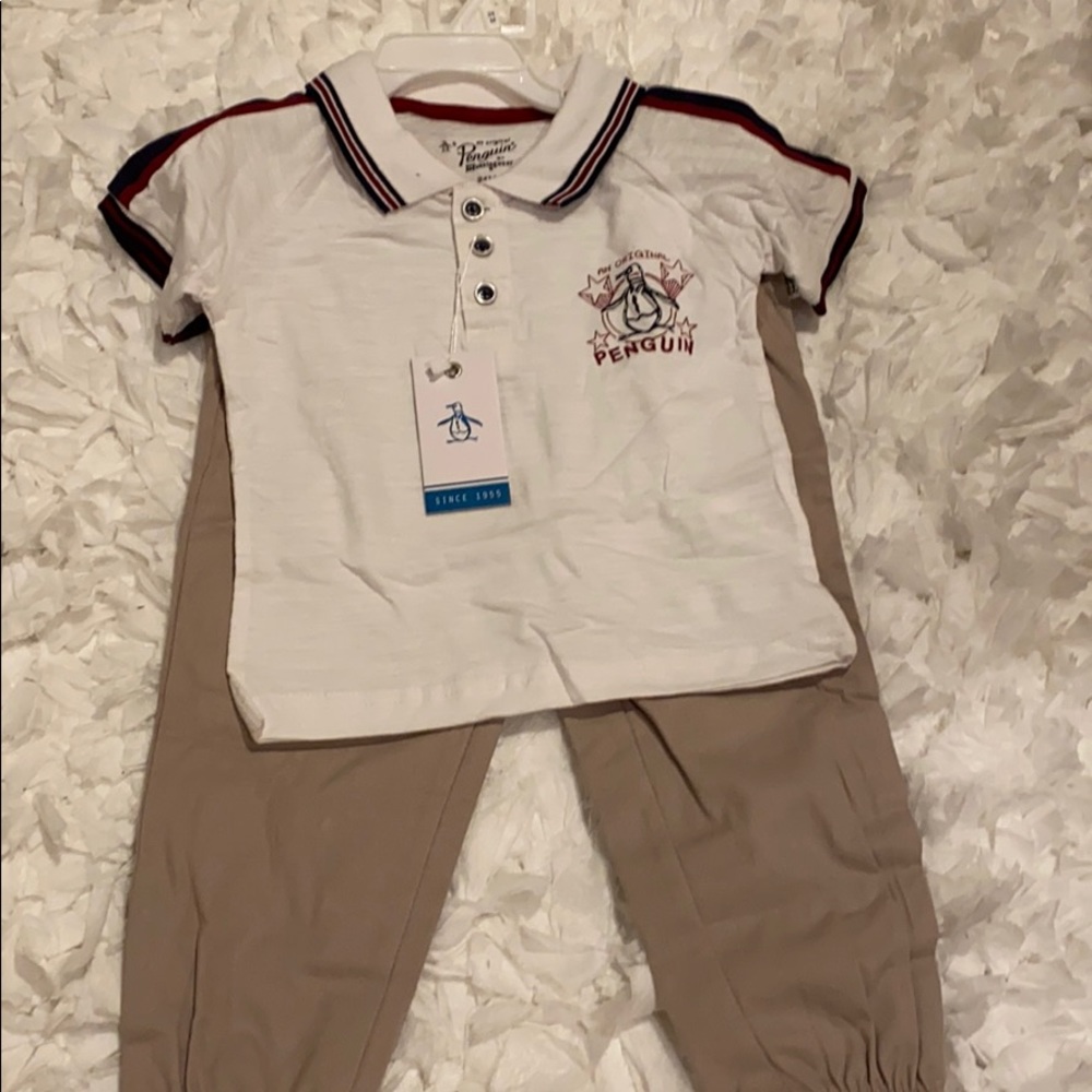 NWT Infant Boys Polo Shirt and Jogger Set